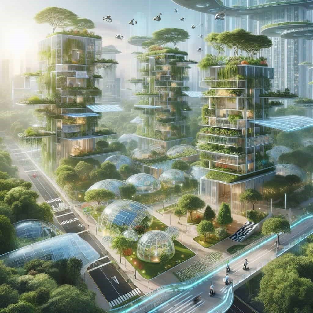 Imagen de una ciudad sostenible del futuro